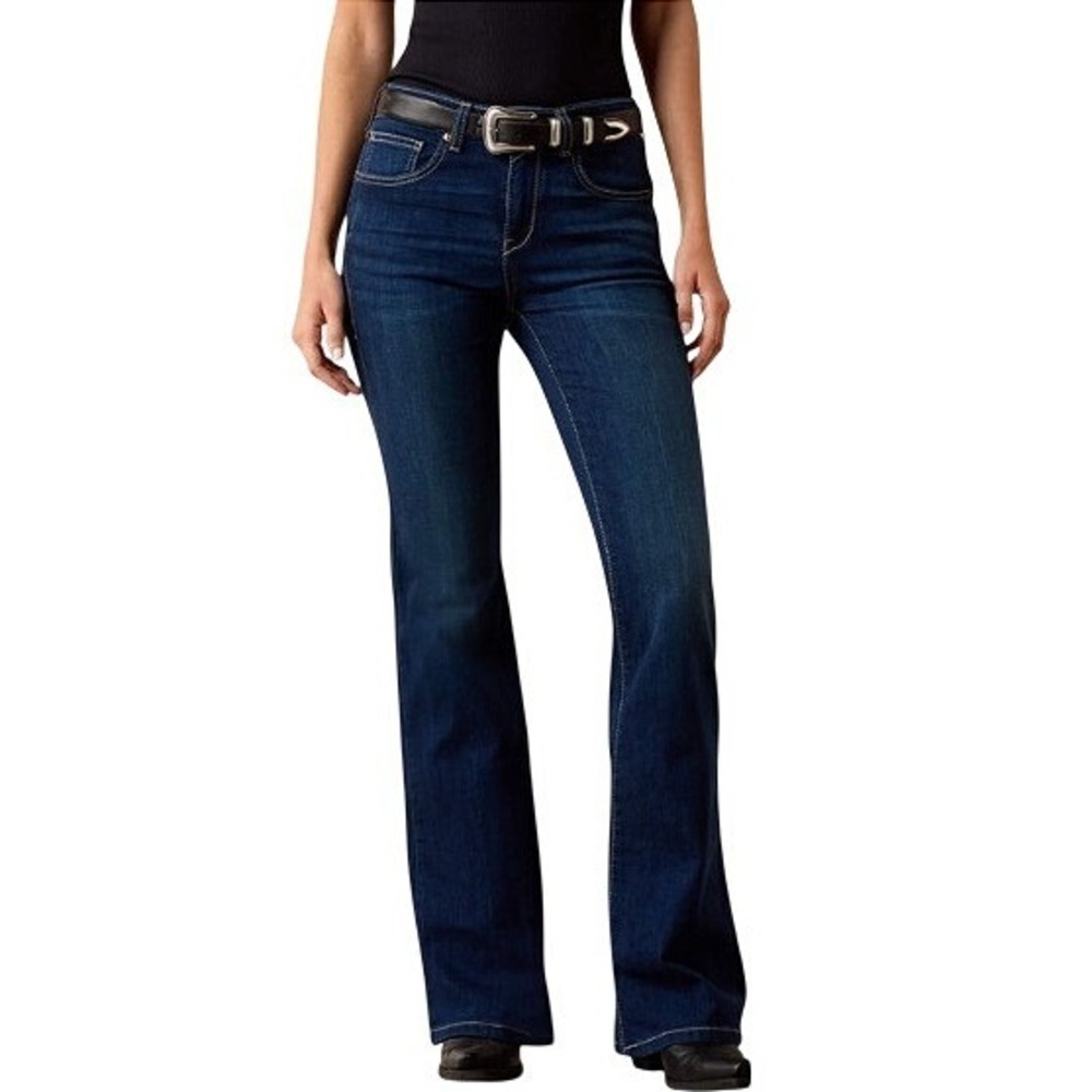 ARIAT Women's Ultra Stretch Perfect Rise Katie Flare Jeans 34L Maya Wash EUC